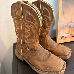 Justin Boots Brown Leather Cowboy Work Boots